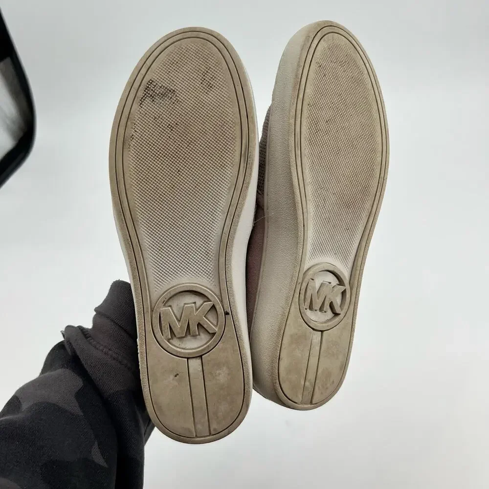Michael Kors Keaton Womens Slip On Leather Comfort Sneakers Blush Pink size 6.5